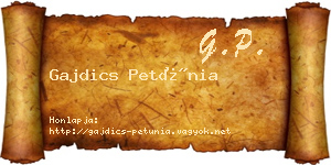 Gajdics Petúnia névjegykártya